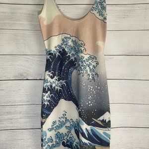 Blackmilk Clothing The Great Wave Bodycon Dress sz Small
